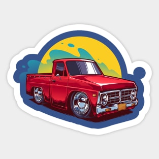 Oldschool Red Truck Sticker